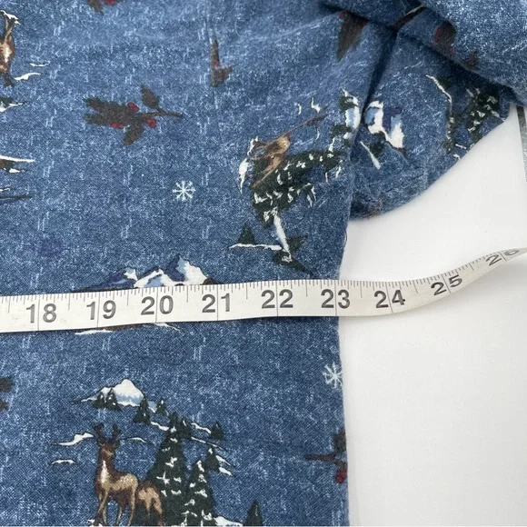 Vtg Flannel Northern Reflections One Piece Pajamas Adult Large Open Backside - Picture 11 of 14